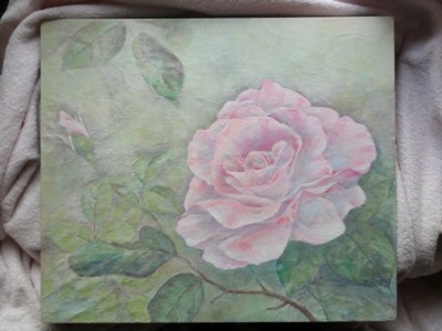 岩絵の具で描いた日本画  薔薇 岩絵の具で描いた日本画 薔薇 岩絵の具で描いた日本画 薔薇 Japanese